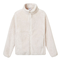 雪中飞 SNOWFLYING秋冬季女士摇粒绒外套韩版潮流保暖上衣纯色简约日常百搭立领外套 白色 160/84A(M)