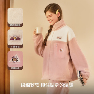 Teenie Weenie小熊羊羔绒睡衣女款2025秋冬加绒加厚家居服 奶栗棕 【雪国山峦小熊-女】 S