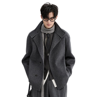 伯爵卓尔可翻立领一手长全羊毛双面呢大衣男士2025秋冬鹅绒内胆外套男 卡其 【常规-无内胆】 S (165)