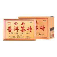 老同志 茶叶 经典普洱熟茶 2026年7588茶砖250克*4片盒装