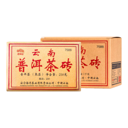 老同志 茶叶 经典普洱熟茶 2026年7588茶砖250克*4片盒装