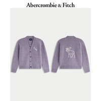 Abercrombie & Fitch【李现同款】大麋鹿图案针织开衫毛衣25秋冬男装120-5180 浅紫色 L (180/108A)