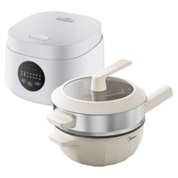 美的（Midea）电炒锅不粘锅一体插电多功能铁锅电炒锅多功能一体2025炒菜锅插电一体家用蒸煮煎炒多用途锅 3.5L 【好饭好菜】蒸笼款电炒锅+3L电饭煲