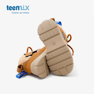 天美意（TEENMIX）天美意童鞋儿童运动鞋秋冬款男女童跑步鞋透气休闲鞋棉鞋 咖色 37