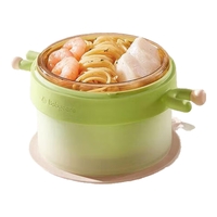 babycare儿童餐具宝宝注水保温碗吸盘碗辅食碗 婴幼儿双内胆碗-拉文迪青 【双内胆】拉文迪青-单碗