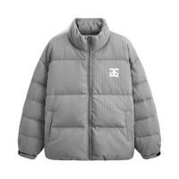 简约肌理面料保暖加厚立领面包服羽绒服男