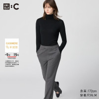 优衣库 女装HEATTECH EXTRA WARM 混纺高领T恤/长袖 9%羊绒