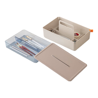 deli 得力 eli 得力 Xdomo系列便携手提收纳盒 办公桌面化妆收纳工具箱 浅灰 XDM16 浅灰色