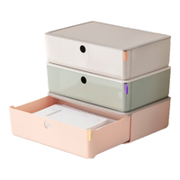 deli 得力 xdomo系列抽屉收纳盒 办公化妆收纳附硅胶卡扣 无分格绿色XDM30