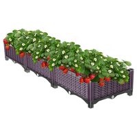 原起点阳台花箱户外(50cm加大加厚耐晒)种菜箱室外花箱长方形塑料种植箱 【加厚加大】单层3联箱150*40*21