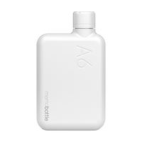 memobottle澳大利亚金属扁平水壶不锈钢水杯大容量便携旅行杯 白色A6 金属扁平水壶 500ml