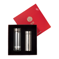 希诺(HEENOOR)纯钛保温杯抗菌玻璃杯礼盒套装办公水杯高档高颜值精装 尊享套装二