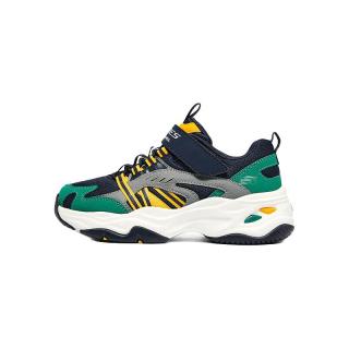 Skechers斯凯奇儿童运动鞋男童鞋子舒适休闲鞋魔术贴大童跑步鞋405211L NVMT海军蓝色/多彩色 33