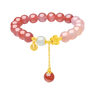 周大生 十里桃花&桃之夭夭玛瑙手串 十里桃花手串