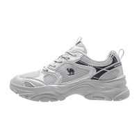 骆驼 老爹鞋女2025春季透气网面耐磨防滑复古厚底增高休闲鞋 K25B608007，灰色，女 38