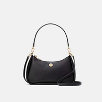 Kate Spade 女士荔枝纹牛皮单肩包 黑色 KI904001