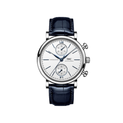 IWC 柏涛菲诺计时 银盘蓝针 鳄鱼皮 自动机械男表 IW391407 39mm
