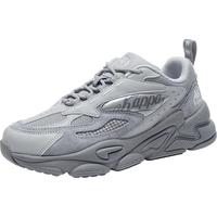 KAPPA卡帕男鞋老爹鞋春季薄款运动鞋子男百搭轻便透气休闲跑步鞋潮鞋男 灰色 44