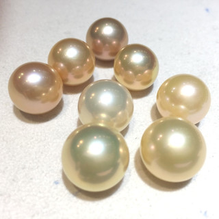 滴水成珠南珠世家 滴水成珠 粉色淡水珍珠散珠裸珠半孔珠正圆形diy用珠 8-9mm
