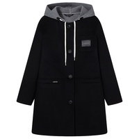 Teenie Weenie 女式大衣小熊女装两件套秋冬通勤双面毛呢大衣卫衣连帽外套