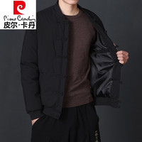 皮尔卡丹棉衣男外套冬季加厚中国风盘扣唐装中式小棉服纯色大码棉袄子男士
