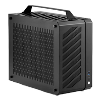 方糖机械大师 酷方C34Pro   小型ATX/EATX主板 支持360水冷 台式侧透 便携桌面方案 铝合金 便携 手提机箱 黑色双铝侧板(非侧透)