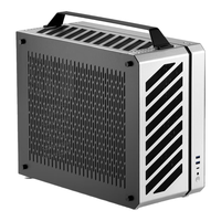 方糖机械大师 酷方C34Pro   小型ATX/EATX主板 支持360水冷 台式侧透 便携桌面方案 铝合金 便携 手提机箱 银色双铝侧板(非侧透)