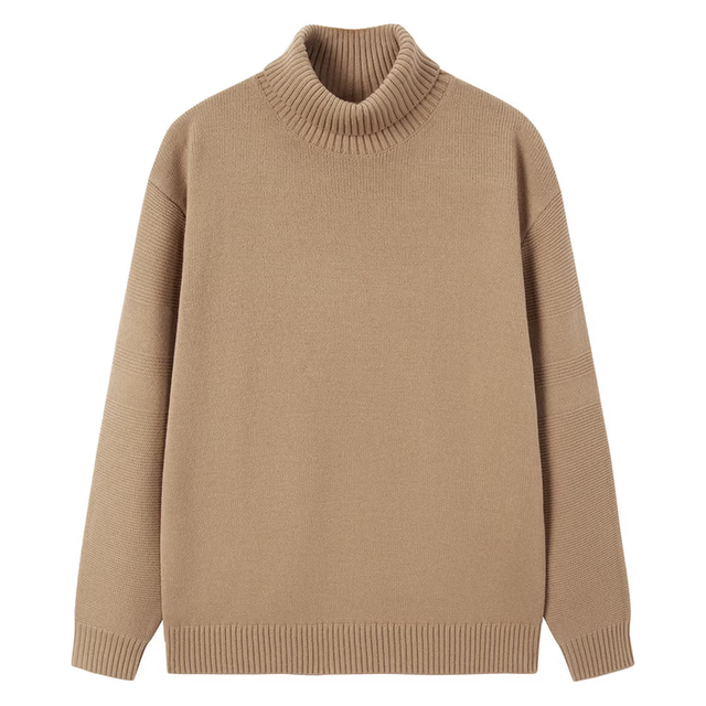 gxgjeans 真五折！清仓 美式含羊毛高领针织衫 卡其色