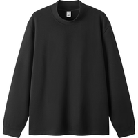 森马（Semir）长袖T恤男士半高领打底衫纯色内搭2025冬季上衣百搭109725101102 L 黑色90001