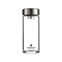 HEENOOR 希诺 双层抗菌玻璃杯 烟灰色-280ml