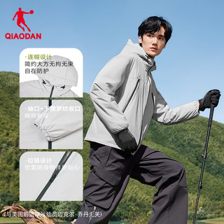 乔丹金标P棉|跑步棉服男士户外防泼水外套冬季棉衣保暖运动服男装 黑色