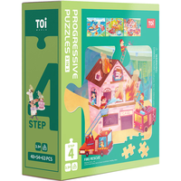 TOI进阶早教拼图玩具大块纸质拼图男女孩儿童 4阶消防救援