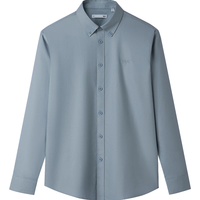 HLA海澜之家长袖衬衫男秋季25纯棉牛津纺速干衬衣男