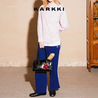 KARKKI/个奇 波士顿包 头层牛皮 黑色 女士手提包