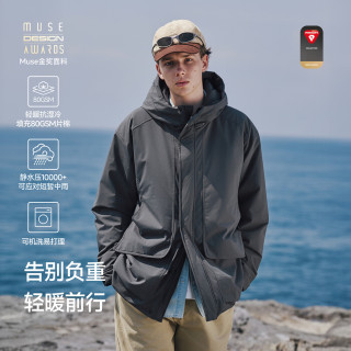 RESTICK 轻盾80G金标P棉工装派克连帽棉服防寒服保暖三防PrimaLoft棉衣 水灰 L