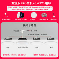 小米米家智能小爱Pro无线WiFi全屋智能吸顶蓝牙音响吊顶声控嵌入式音箱 PRO主机+3只W90音箱 标配