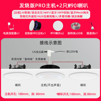 小米米家智能小爱Pro无线WiFi全屋智能吸顶蓝牙音响吊顶声控嵌入式音箱 PRO主机+2只W90音箱 标配