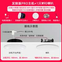 小米米家智能小爱Pro无线WiFi全屋智能吸顶蓝牙音响吊顶声控嵌入式音箱 PRO主机+1只W90音箱 标配