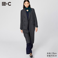 优衣库合作款/女装双排扣长大衣/25秋冬新款479665 06 铅灰色 M