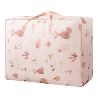 卡维瑞牛津布收纳袋家用装棉被衣服打包袋防尘防潮大容量袋子特大号 【牛津布升级厚款】-粉色水果 90L特大号【可装8-10斤被子】