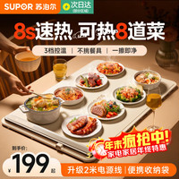 苏泊尔 暖菜板 折叠保温板热菜板 2025新款家用多功能餐桌垫 冬天桌面加热饭菜保温板升级2米电源线-收纳袋
