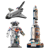 佳奇科技(JAKI)积木拼装航天宇航员火箭飞机儿童玩具男孩【破晓三件套】