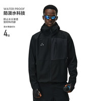 FPA撞色防泼水软壳冲锋夹克外衣 高级感休闲户外运动防风连帽外套 黑色 L