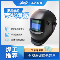 迅达 自动变光电焊面罩头戴式焊工氩弧焊防护电焊帽烧焊焊接面罩XDH6-600T亚黑