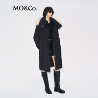 MO&Co.羽绒服2025冬90鹅绒可拆貉子毛帽【轻暖漫游系列】MBE4EIN063 黑色 L /170
