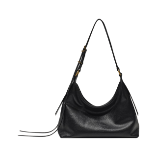 西木汀 自由畅想 头层牛皮托特包女hobo包单肩腋下包 深邃黑小号