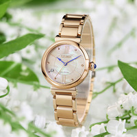 CITIZEN 日韩表 小铃花光动能贝母盘钢带女表 EM1073-85Y 礼盒款