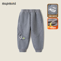 MQDMINI童装儿童裤子加绒男童运动裤小童保暖冬装宝宝衣服 大耳朵西西黑色 80