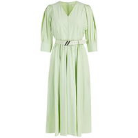 歌力思 春夏简约收腰薄荷绿法式连衣裙女