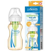 布朗博士爱宝选PLUS 9安士PPSU宽口婴儿奶瓶 白色